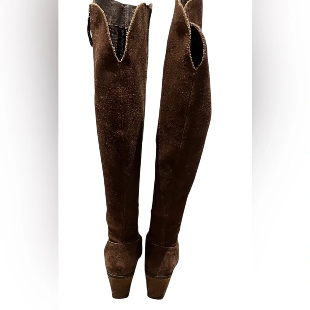Crown Vintage Uptown Brown Suede Tall Over the Knee Boots Size 6